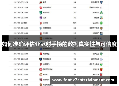 如何准确评估亚冠射手榜的数据真实性与可信度